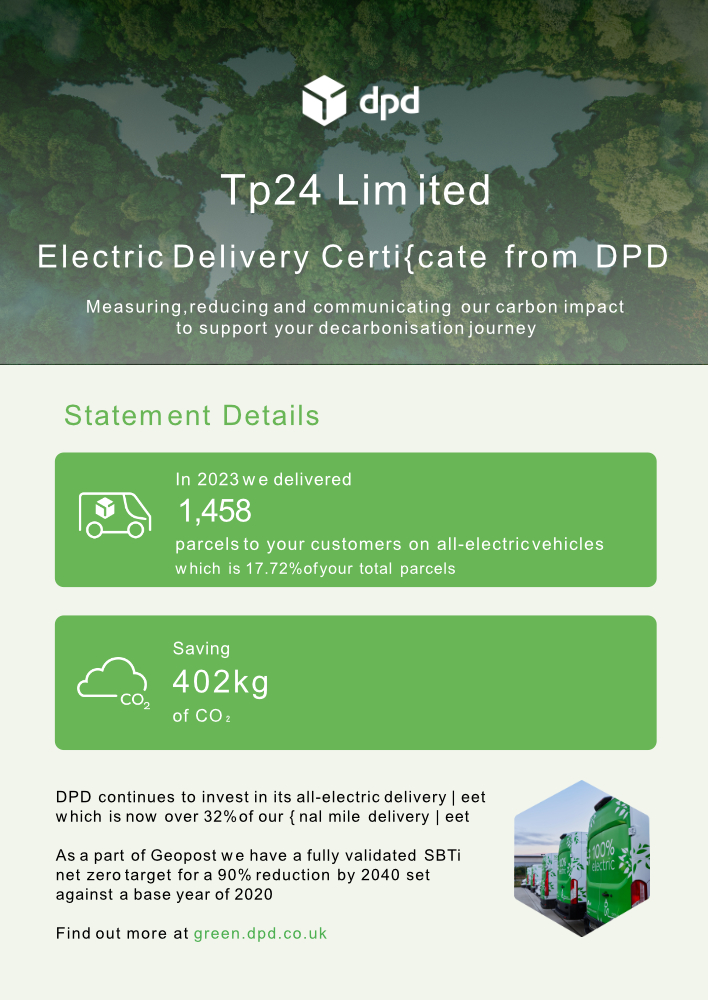 DPD Carbon certificate