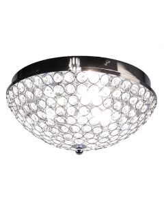 6103 Hendon Dome Flush IP44 in Chrome with Crystal Shade