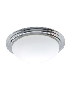 Portland Round Flush Fitting in Chrome /Frosted Glass