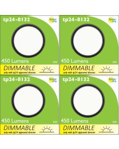 8132 Frosted Round G40 LED Dimmable 3000K ( Warm White) *4 Pack Bundle*