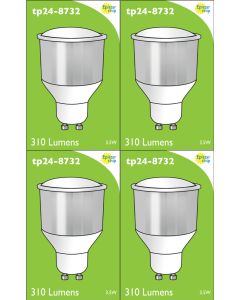 8732 LED 3.5W Cool White Opaque Spot L1/GU10 Cap ( 8722, 2886, 2884 & 2318 Replacement) 4000K * 4 Pack Bundle*