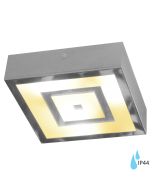 Beauvais Square Flush Fitting in Glass & Chrome