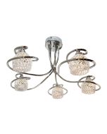 Arsenal 5 Arm Pendant in Chrome/ Glass shades with - G9 Bulbs inc