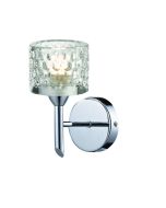 Finsbury Single Wall Light in Chrome with Glass Shade