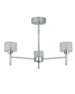 7143 Finsbury 3 Arm Pendant in Chrome with Glass Shades