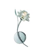 Ruislip Single Wall Bracket in Chrome with Glass Shade