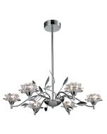 Ruislip 6 Arm Pendant in Chrome with Glass Shades - G9 Bulbs inc