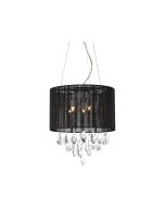 Sudbury Suspension Pendant with Black shade and Glass Crystals