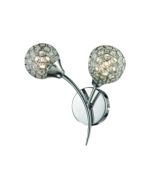 Gloucester Double Wall Light in Chrome with Decorative crystal Shades