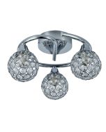 Gloucester 3 way Flush in Chrome with Decorative crystal Shades