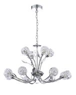 Grande 12 way pendant in chrome & glass