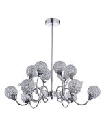 Osterley Grande 6 + 6 Arm in Chrome with crystal shades